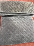 Restoration Hardware Velvet Quilt Coverlet King + 2 Shams Fog. Fixed Price $275.00.