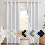 Nicetown 100% Absolutely Blackout Linen Curtains With Thermal Insulated White.... Fixed Price $56.03.