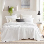 King Quilt Set Damask Coverlet Scallop Edge Cotton Filled Tuscany MP13-1038. Fixed Price $129.99.