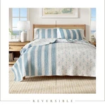 Great Bay Home Reversable Coastal Blue Anchor Beach Quilt 2 Piece Set. Fixed Price $35.99.