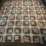 Quilt Log Cabin Patchwork Design Queen Size 94X94. Fixed Price $69.00.