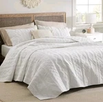 Bedsure Quilt Set Cotton Tribal Geometry Lightweight Bedspread White Queen 90 96. Fixed Price $39.00.