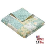 Greenland Home Evangeline Modern Floral Patchwork Print Quilted Throw Blanket. Fixed Price $55.06.
