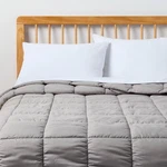 King Puffer Box Stitch Comforter Light Gray - Room Essentials. Fixed Price $20.99.