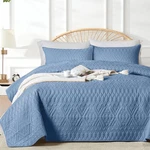 Akkialla Twin Quilt Set, Boho Style Solid Color, Bluish Grey Lightweight Mi. Fixed Price $39.56.