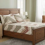 Dada Bedding Botanical Cranberry Sage Chevron Floral Fitted Sheet W/ Pillow. Fixed Price $55.99.