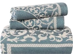 Cotton Blend Bedspread Set 2 Piece Jacquard Vintage Floral Cerulean Blue Twin. Fixed Price $32.00.