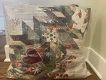 Pottery Barn Winter Wreath Handcrafted Reversible Full/queen Quilt Christmas. Fixed Price $207.00.