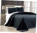 Linen 3-PIECE Black Oversize Stella Grande Bedspread Queen. Fixed Price $46.61.