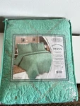 Glory Home Design Diana King Quilt Set Aqua 100% Cotton Floral Pattern. Fixed Price $53.99.
