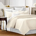 New Chaps Home Damask Quilted Ivory Full/queen Coverlet Set 3 Pc. Fixed Price $108.09.