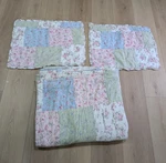 Rachel Simply Shabby Chic Patchwork Pink Floral Ruffle Quilt King Pillows Ditzy. Fixed Price $315.00.