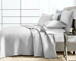 Hudson Park Collection Luxe Block Matelasse Full Queen Coverlet Silver Nip. Fixed Price $120.00.
