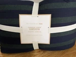 New Pottery Barn Teen Camden Reversible Comforter, Queen Blue/ Green Stripes. Fixed Price $169.15.