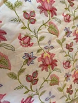 Custom Designer Quilted Cruel Embroidered Bed Coverlet. Fixed Price $150.00.