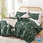 Janzaa Queen Emerald Green Floral Quilt Set Microfiber Reversible Bedding. Fixed Price $65.19.