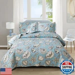 Junsey Beach Quilts Set Full/queen Size Ocean Theme BEDSPREADS,3PCS Seashell. Fixed Price $71.99.