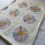 Antique Dresden Plate Quilt 70X80 W Provenance 1800S Heirloom. Fixed Price $1000.00.
