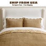 Pottery Barn Velvet Scalloped Edge Reversible Quilt Stormy Blue/ Loden/bronze. Fixed Price $154.99.