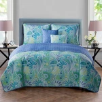 Vcny Harmony 5-PIECE Reversible Quilt Set, King, Blue. Fixed Price $51.82.
