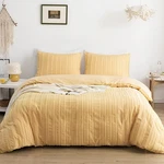 Warmdern Yellow Boho Duvet Set Queen Size, Striped Textured Cover.... Fixed Price $66.03.