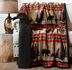 Bear Trails Black Sherpa Rustic Cabin Throw Blanket 54X68 (JP868) , Brown. Fixed Price $55.44.