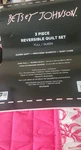 New 3PC Full/queen Betsey Johnson Pink Bow Reversible Quilt Set. Fixed Price $87.00.