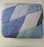 Martha Stewart Patchwork Geometric Blue Reversible Twin Quilt 100% Cotton. Fixed Price $69.99.