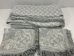 Lamont Home Brocade Bedspread W/ Pair Standard Shams Green. Fixed Price $29.98.