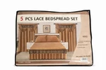 King Bedspread Set Camel Lace Embroidered Quilted 100% Polyester Bedroom Adults. Fixed Price $40.00.