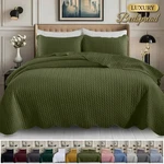 Modern Quilted Bedspread Reversible Velvet Coverlet Set Soft Comforter. Fixed Price $27.89.