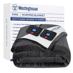 Westinghouse King Electric Heated Blanket, 10 Settings, Dual Sided Flannel/. Fixed Price $214.18.