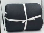 New Pottery Barn Belgian Flax Linen Tufted King Comforter Black. Fixed Price $199.00.