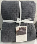 Levtex Home Cross Stitch Charcoal Bedspread 3 Pc Set Queen Size. Fixed Price $78.50.
