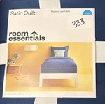 Twin/twin Extra Long Satin Quilt Dark Blue - Room Essentials: Midweight Sateen. Fixed Price $17.59.
