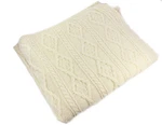 Carraig Donn Aran Knit Irish Merino Wool Blanket. Fixed Price $139.65.