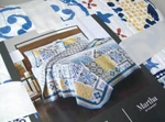 Martha Stewart Blue Reversible Dolce Vita Sweet Life Patchwork Full Queen Quilt. Fixed Price $92.50.