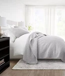 Ienjoy Home Floral Stitch 3-PC. Lightweight Quilt Set, Full/queengrey. Fixed Price $35.00.