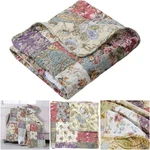 1 Pack Quilted Patchwork Throw Bloom Prarie Green Red White Cotton Home Decor. Fixed Price $56.69.