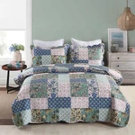 3-PIECE Floral Printed Quilt Bedspread Set Elegant Bedding Coverle B026. Fixed Price $59.99.
