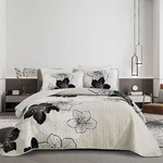 Djy Black White Quilt Set King 3 Pieces Floral Bedding Soft Botanical. Fixed Price $78.60.