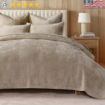 Luxury Velvet Quilt Set Soft Plush Breathable Elegant Comfort All Season Decor. Fixed Price $134.99.