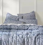 Anthropologie Nwt Set Of 2 Textured Cressida King Pillow Shams Blue Ivory. Fixed Price $55.00.
