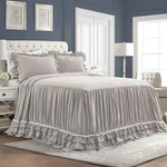Light Gray Vintage Chic King Bedding Set Ruffle Lace Bedspread 3 Piece. Fixed Price $137.90.