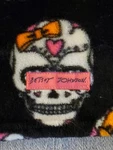 Betsey Johnson Sugar Skull Plush Throw Blanket 50"X70" Dia De Los Muertos. Fixed Price $19.99.