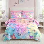 Pamnest Comforter Set Size, Pink Blue Butterfly 5 Pcs Twin, 1. Fixed Price $61.31.