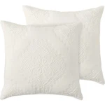 Levtex Muslin Stitch Quilted 2 Pc Euro Pillow Sham Set Cream. Fixed Price $70.00.