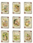 Beatrice Potters Flopsy Bunnies Multi-size Set Cotton Fabric Quilt Blocks. Fixed Price $13.50.