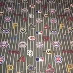 Pottery Barn Teen National League Baseball Queen Flat Sheet Mlb Logo Gray Fabric. Fixed Price $34.99.