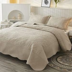 Bedspread 3 Piece Lightweight Cotton Quilt Oversized Queen 100 X106 Yellowish. Fixed Price $179.99.